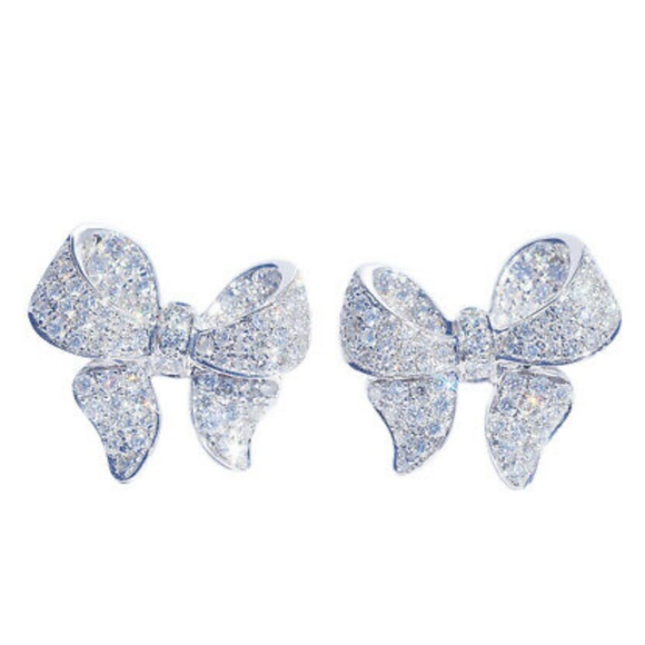 Stud Earrings 925 Silver White Sapphire - Picture 4 of 5